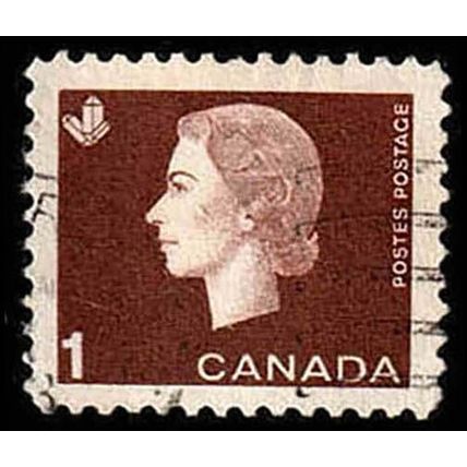 Canada 1962 Queen Elizabeth II 1c Used Stamp.