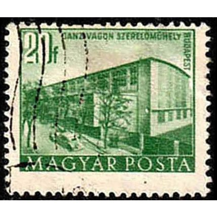 Hungary 1951 Buildings 20f Used Stamp.