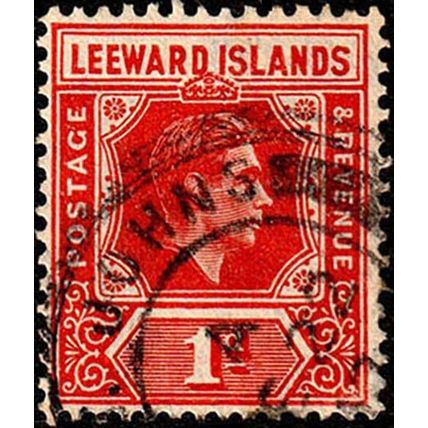 Leeward Islands 1938 King George VI 1d Used Stamp KG VI