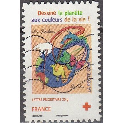 France 2008 Michel 4545 O Cote (2015) 1.25 € Croix-Rouge La Couleur, la vie