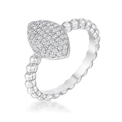 3Ct Beautiful Oval-Designed Rhodium Ring With Clear CZ