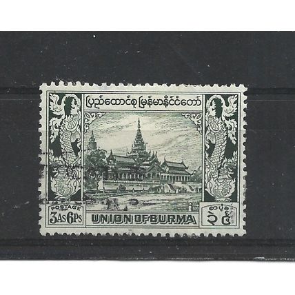 Burma.SG107 3a 6p Royal Palace (Green).Fine Used.Jul25i