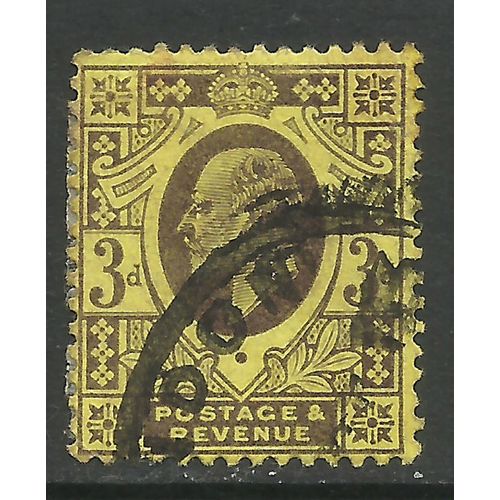 GB 1902 - 11 KEV11 3d Purple / Yellow Variety Wmk 49 ( 71 )