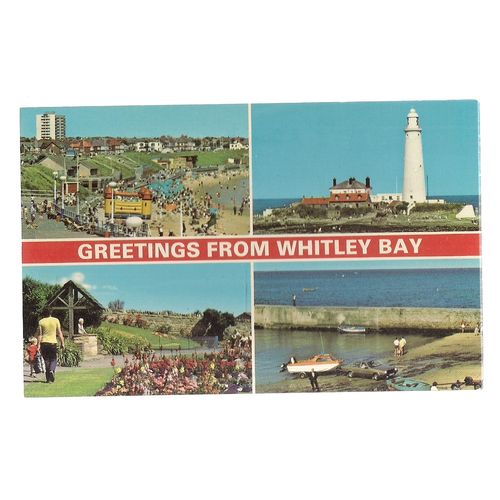 multiview WHITLEY BAY vintage unused postcard by Dennis(a) =