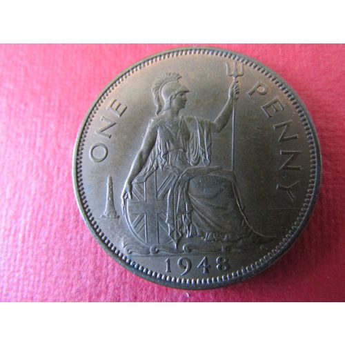 1948 GEORGE VI ONE PENNY. (ed) m. AR. FREE POST.