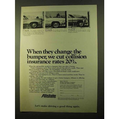 1970 Allstate Insurance Ad - Change The Bumper