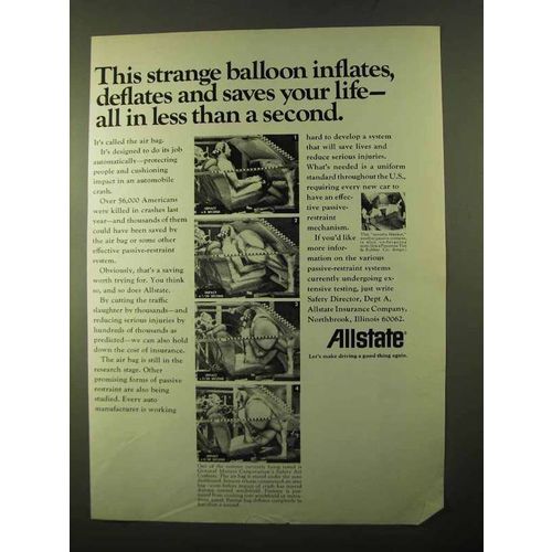 1970 Allstate Insurance Ad - Strange Balloon Inflates
