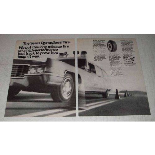 1971 Sears Dynaglass Tire Ad - Long-Mileage