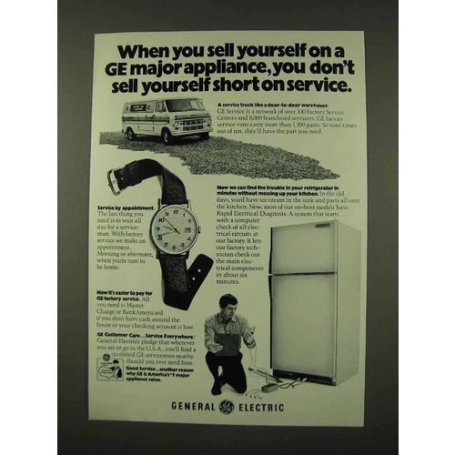 1973 General Electric Appliance Service Ad - Sell Short