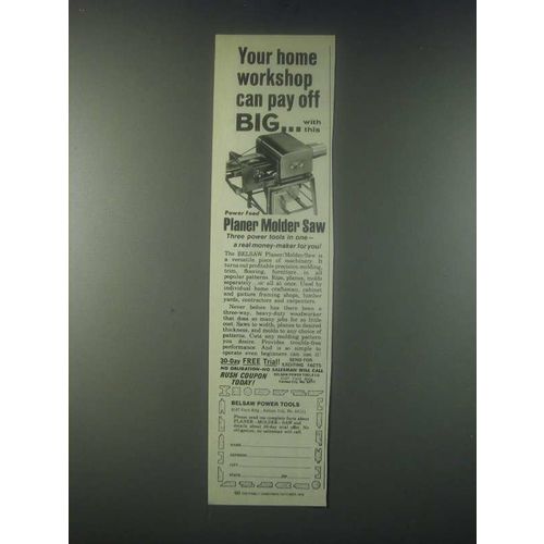 1978 Belsaw Planer Molder Saw Ad - Your Home Workshop Can Pay Off Big