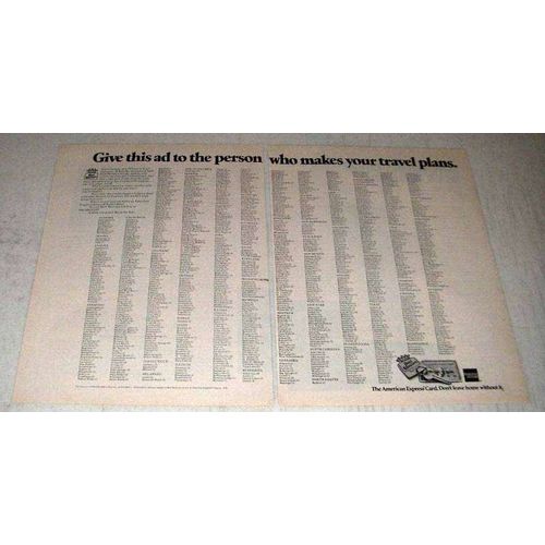 1978 American Express Ad - Your Travel Plans