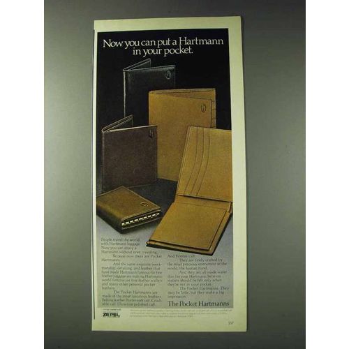 1978 Pocket Hartmann Wallets Ad - Put in Your Pocket