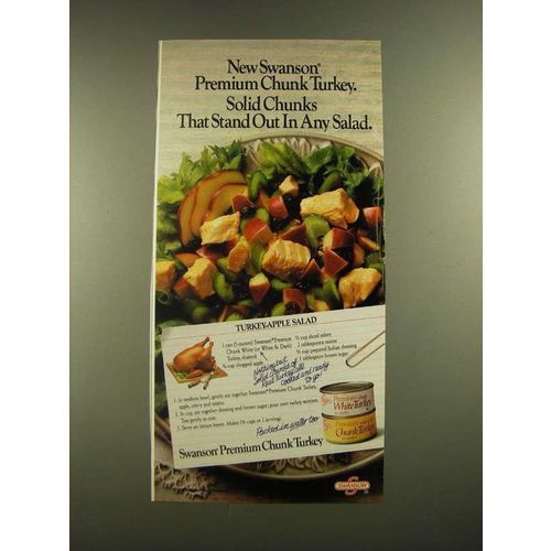 1988 Swanson Premium Chunk Turkey Ad - Turkey-Apple Salad recipe