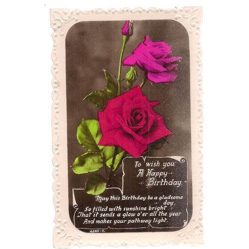 TO WISH YOU A HAPPY BIRTHDAY .. used vintage postcard