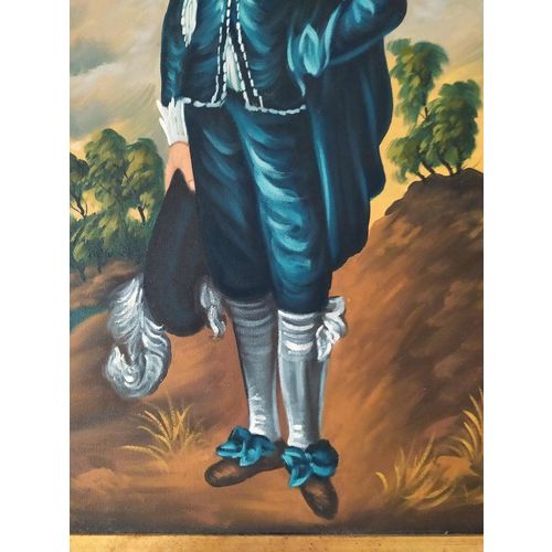 Oil painting Oil on Canvas Boy Dressed in Blue with buy back option