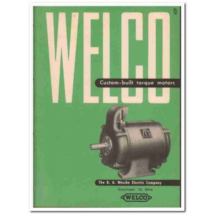 B A Wesche Electric Company 1945 vintage catalog motors custom torque