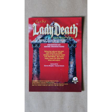 Lady Death All-Chromium Base trading Card # 2 (C) 1994 Chaos Krome comics