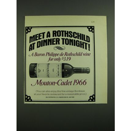 1971 Baron Philippe de Rothschild Mouton-Cadet Wine Advertisement