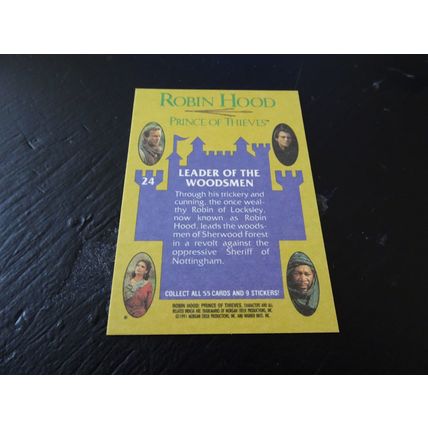 1991 Topps Robin Hood Prince of Thieves Card # 24 Leader Of The Woodsmen!