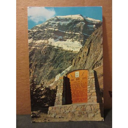 Mt. EDITH CAVELL PLAQUE Jasper national park Canadian Rockies unused postcard =