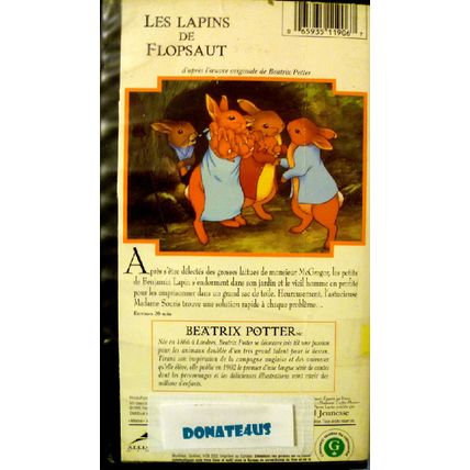 RARE LES LAPINS DE FLOPSAUT DE BEATRIX POTTER VHS VIDEOTAPE FRENCH FLOPSY BUNNY