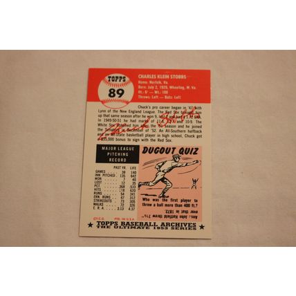 Charles Charlie Stobbs 1991 Topps 1953 Archives NO. 89