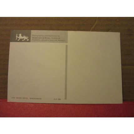 LOW WOOD HOTEL, WINDERMERE, CUMBRIA unused postcard sanderson dixon =