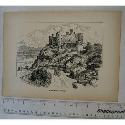 c1901 Harlech Castle illustration by Harry Evans