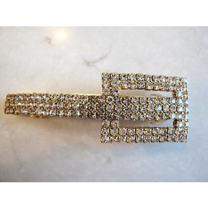 Art deco rectangle shaped crystal hair barrette clip bridal clip bridal