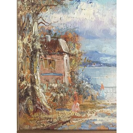 Vintage Original Oil On Canvas Painting Framed Presented by June Hemmings