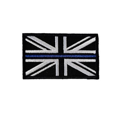 Iron On Patch Black Union Jack Flag Badge Embordered Patches Sew UK British P273