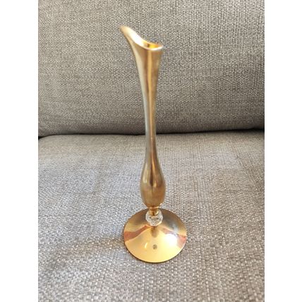 Vintage, Brass/Metal & Glass, Single Flower Vase/Flute - Floral, Decorative