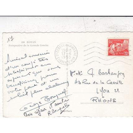 Royan Perspective Grande Conche France Real Photo Postcard posted 1953 VGC