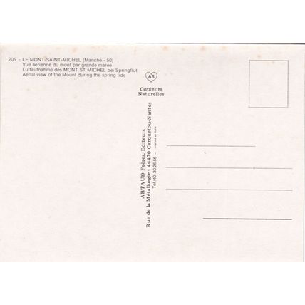 Mont Saint Michel France Postcard unused VGC