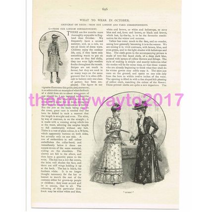 Clothes for October, Victorian Ladies Fashion, Book Illustration (Print), 1891