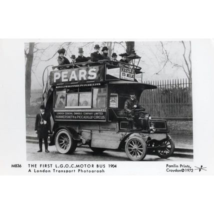 First 1904 London General Omnibus Corporation Motor Bus Postcard