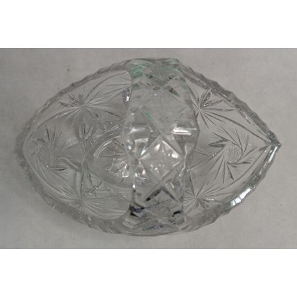Rare Vintage Art Glass Smal Trinket Dish Basket Vortex Swirl Stars Design