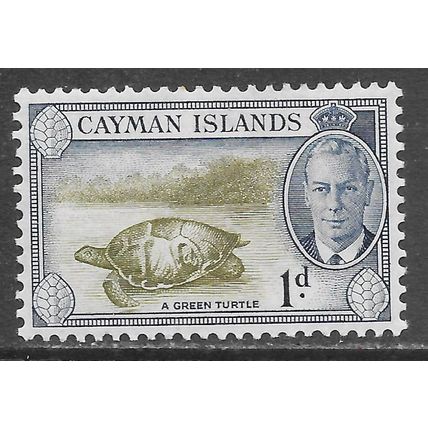 CAYMAN ISLANDS 1950 KG6 GREEN TURTLE MINT MH