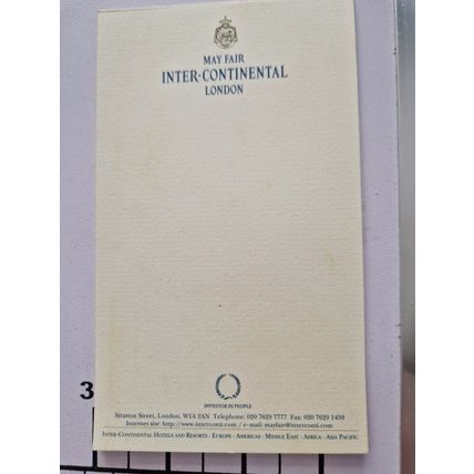 INTER CONTINENTAL MAYFAIR NOTEPAD