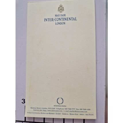 INTER CONTINENTAL MAYFAIR NOTEPAD