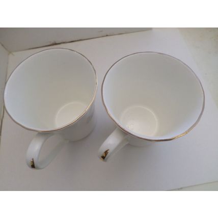 2 - Flora Design - Fine Bone China - Mugs/Cups/Beakers - Black Crown Mark