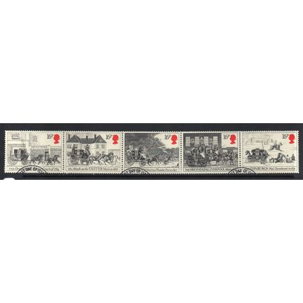 Elizabeth II - 1984 - Mail Coach Anniv. (sg1258a Strip of 5) sg1258-1262, Used
