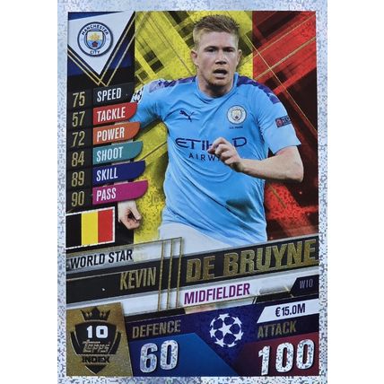 Topps Match Attax 2019/20 101 #W10 KEVIN DE BRUYNE MANCHESTER CITY World STAR