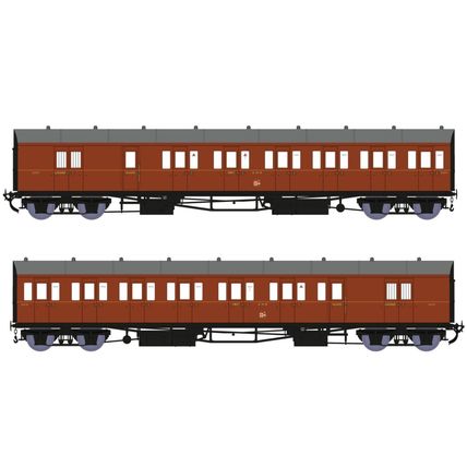 Rapido 946009 GWR Dia. E140 B Set Wartime Brown 2 Coach Pack - NEW
