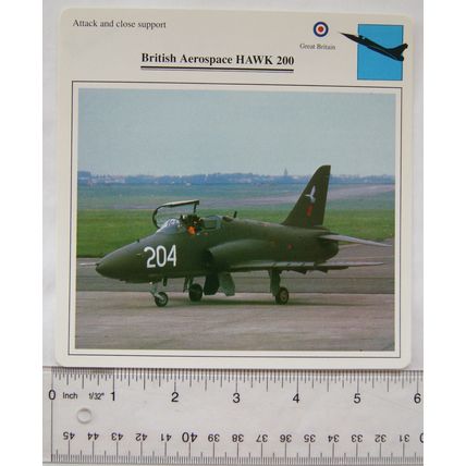 British Aerospace Hawk 200 - GB - Attack & Close Support - Collectors Club Card