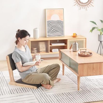 Tiita Floor Chair with Back Support, Foldable Meditation Tatami Chairs, Backrest