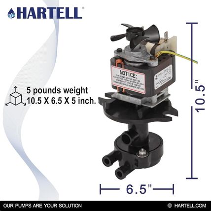 HARTELL HRIM-3-120 Replacement Ice Machine Pump, Replaces GPPS-1SC-1