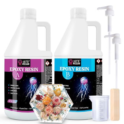 LET'S RESIN Epoxy Resin Kit,1 Gallon Bubble Free & Crystal Clear Epoxy Resin for