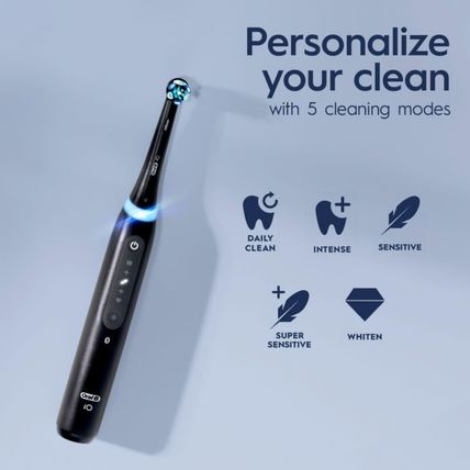 Oral-B Io Deep Clean + Whiten Rechargeable Electric Toothbrush with Visible Pres