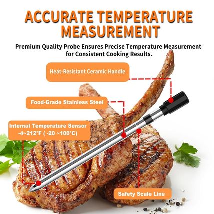 Smart Bluetooth Meat Thermometer - Long Range Wireless Food Thermometer, Digital